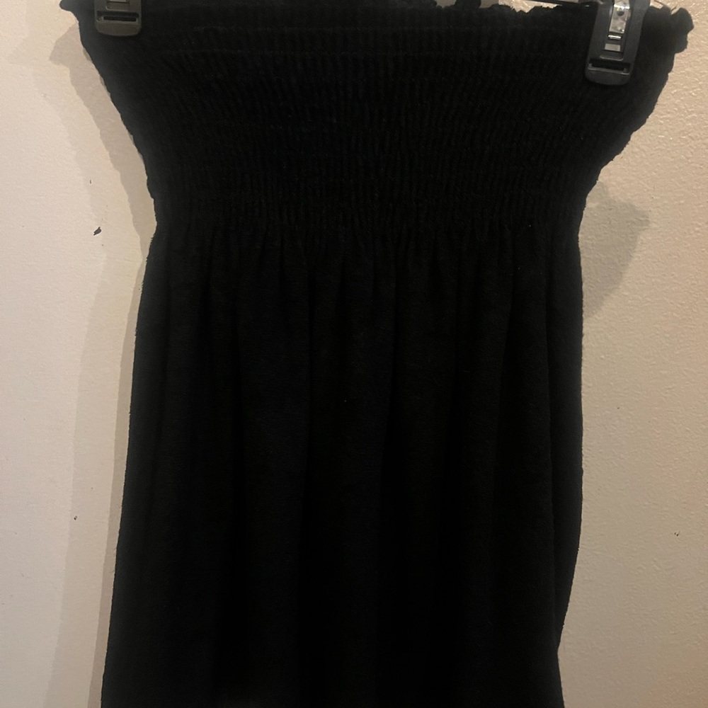 Black Smocked Tube, linen yellow tube, purple crop and brownish crop Top